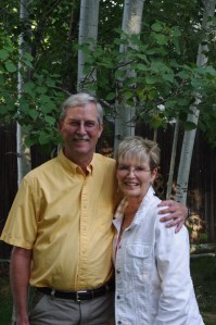 Diane and John in backyard