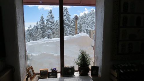 snow over the windows