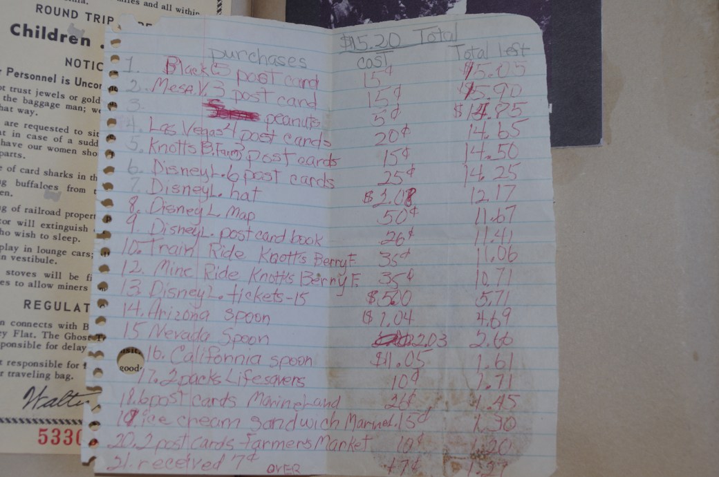 1967 budget for trip to Disney Land California