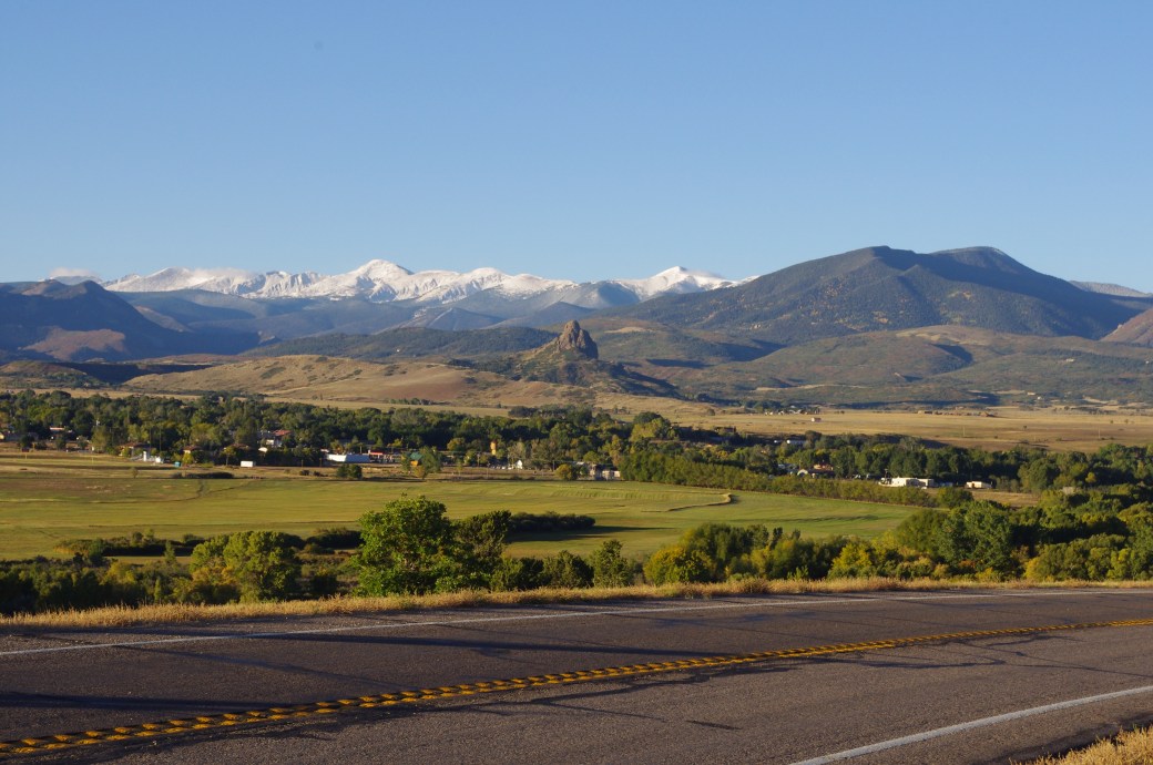 View of La Veta valley from highway