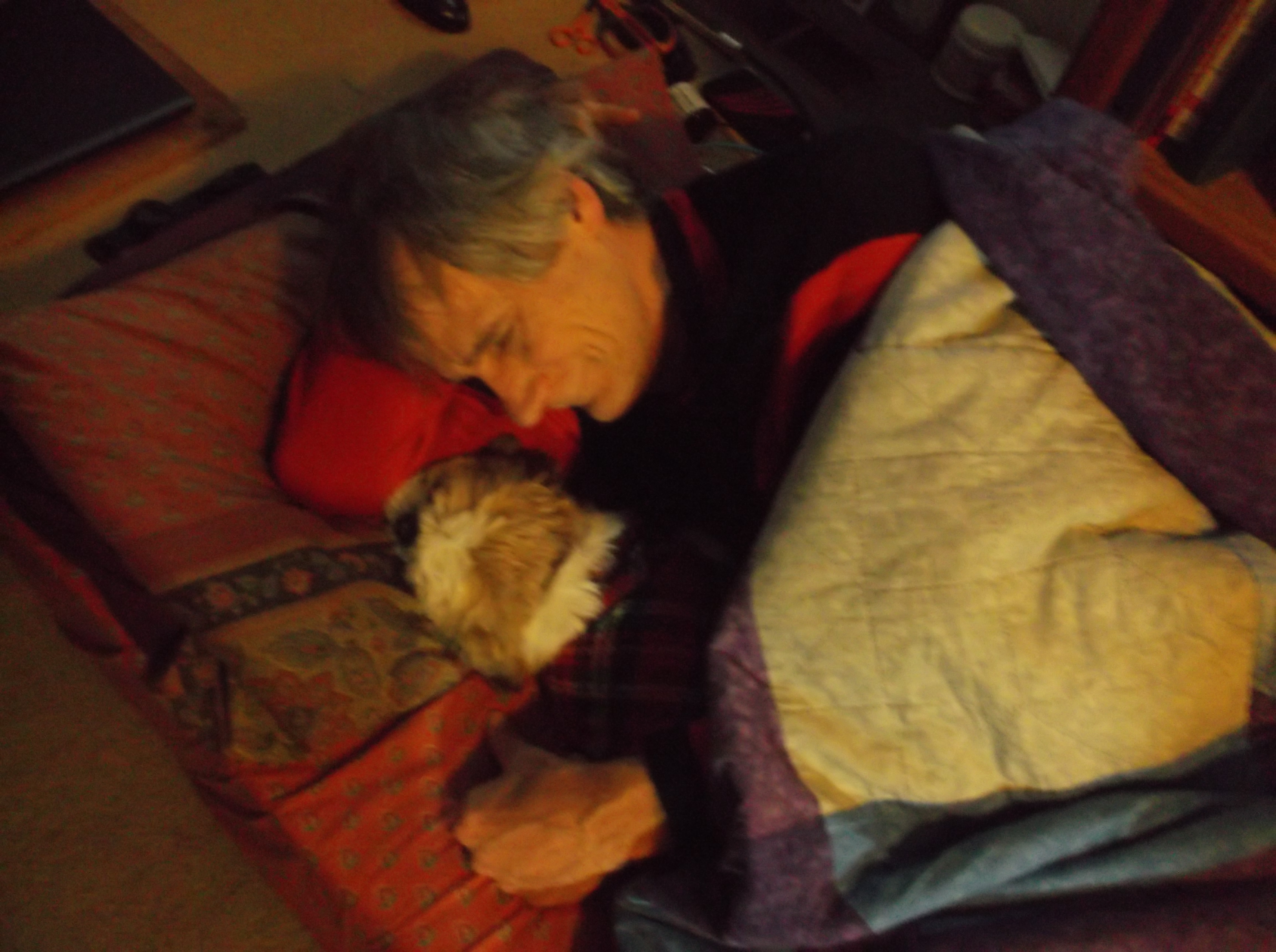 Mike snuggling with Rasta 2013